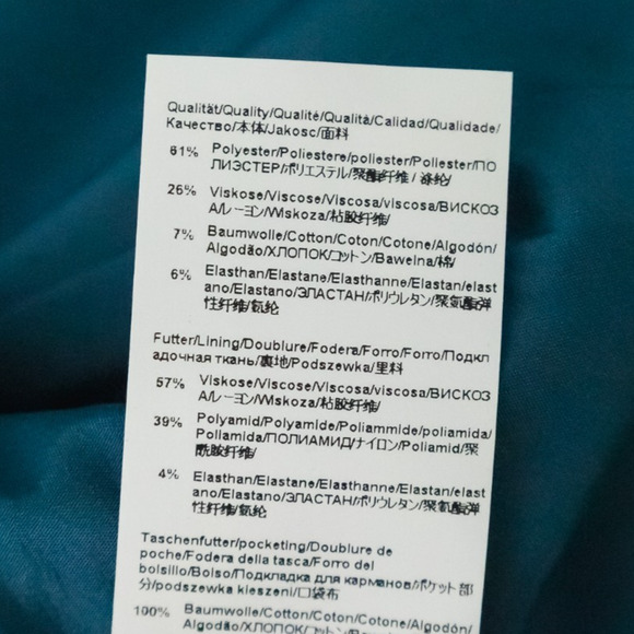 Hugo Boss Size 6 US Teal Jujube1 Hook Closure Career Business Blazer Jacket - Picture 6 of 9